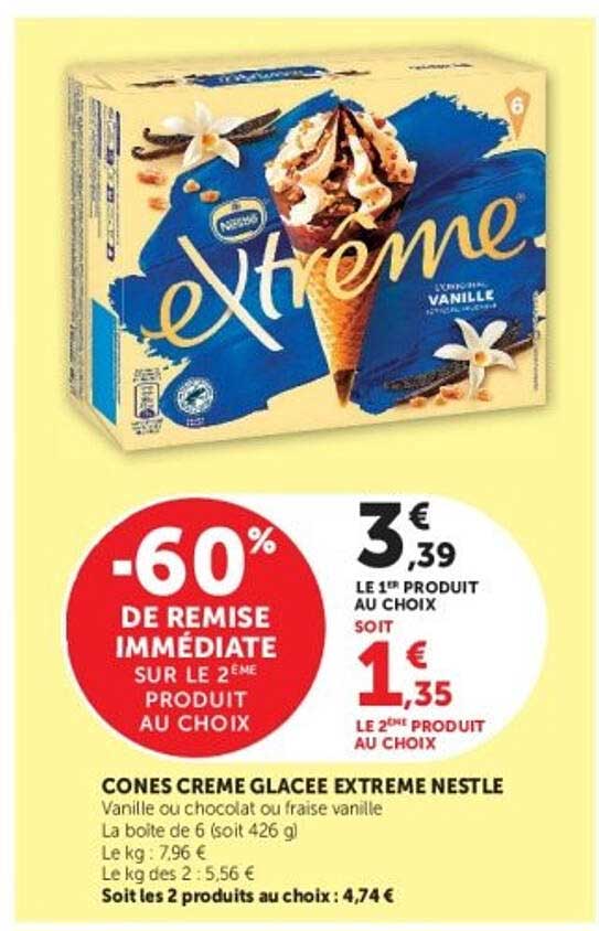 CONES CREME GLACEE EXTREME NESTLE