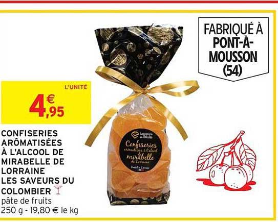 CONFSERIES AROMATISES A L'ALCOOL DE MIRABELLE DE LORRAINE LES SAVEURS DU COLOMBIER
