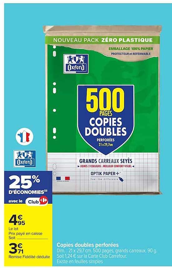 Copies doubles perforées