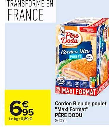 Cordon Bleu de poulet "Maxi Format" PÈRE DODU 800 g.