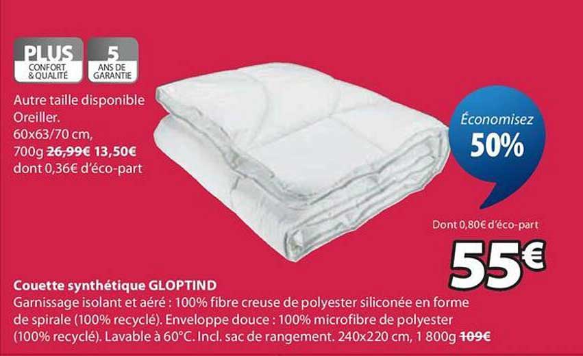 Couette synthétique GLOPTIND