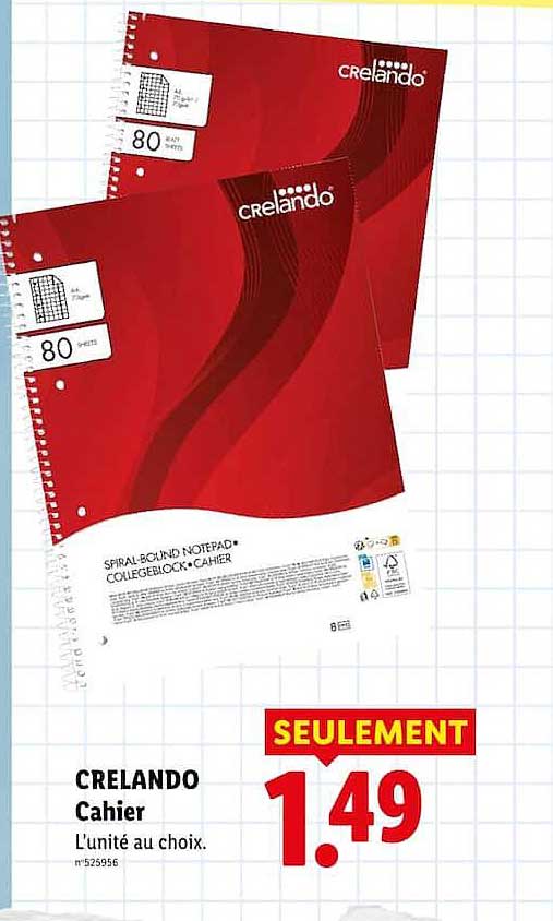 CRELANDO Cahier L'unité au choix.
