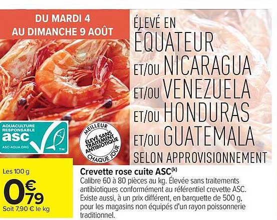 Crevette rose cuite ASC