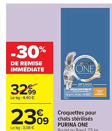 Croquettes pour chats stérilisés PURINA ONE