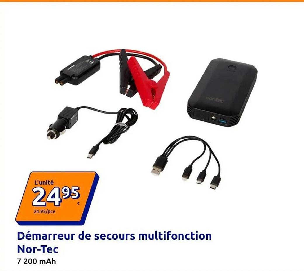 Démarreur de secours multifonction Nor-Tec 7 200 mAh