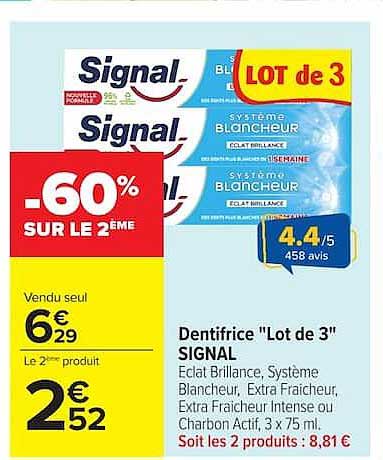 Dentifrice "Lot de 3" SIGNAL