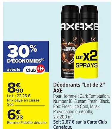 Déodorants "Lot de 2" AXE