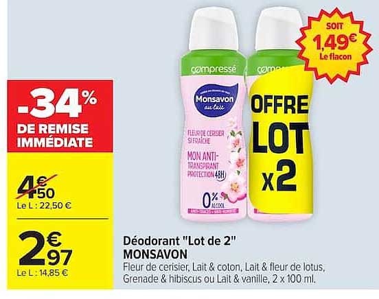 DéoDRant "Lot de 2" MONSAVON
