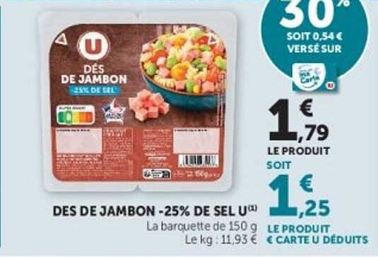DES DE JAMBON -25% DE SEL U