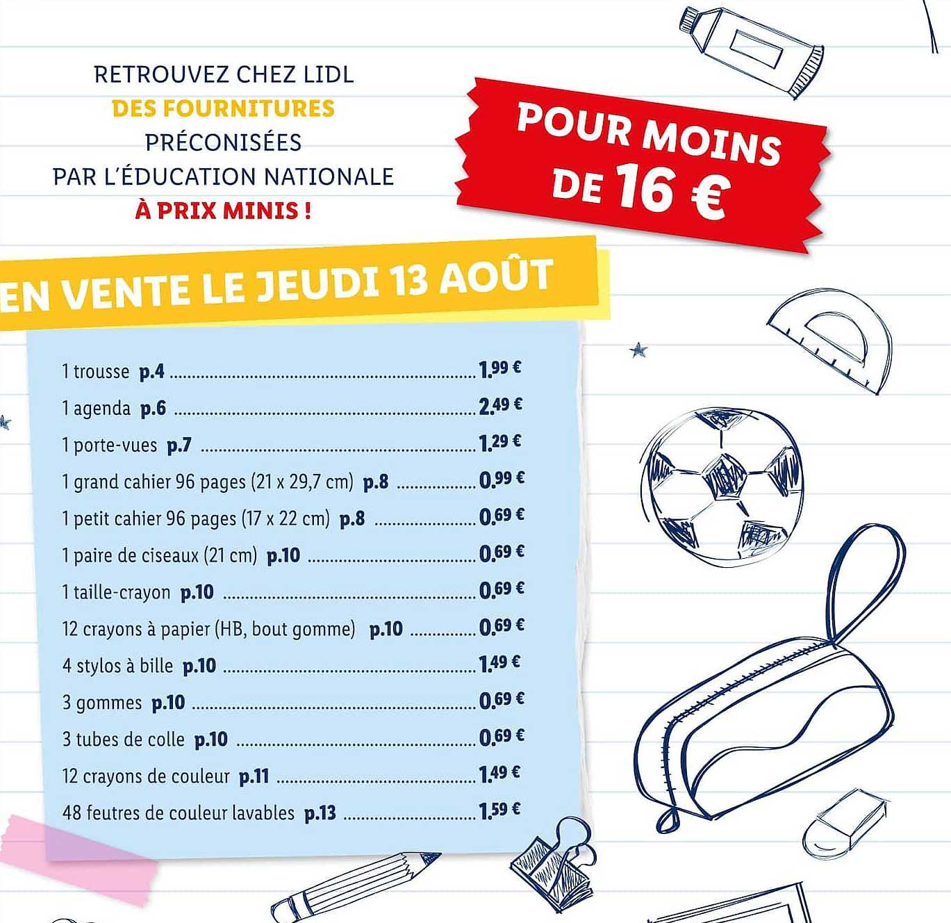 DES FOURNITURES PRÉCONISÉES PAR L'ÉDUCATION NATIONALE À PRIX MINIS !