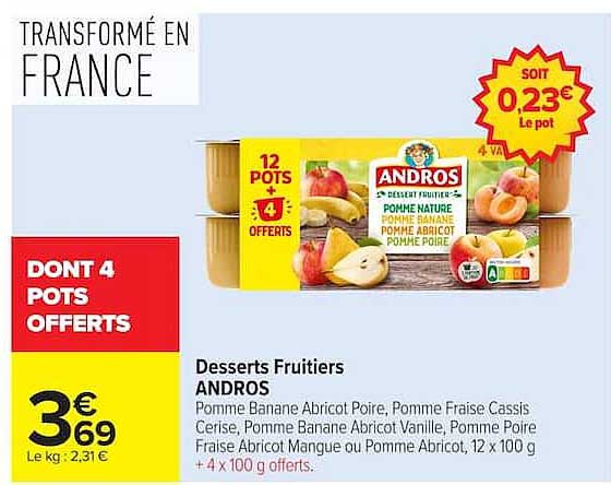 Desserts Fruitiers ANDROS