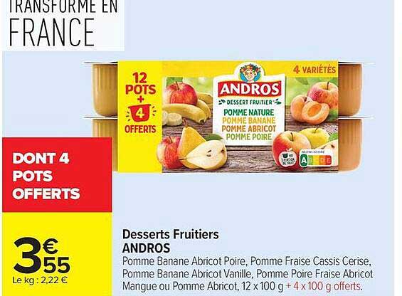 DESSERTS FRUITIERS ANDROS