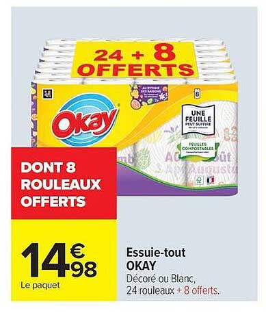 DONT 8 ROULEAUX OFFERTS