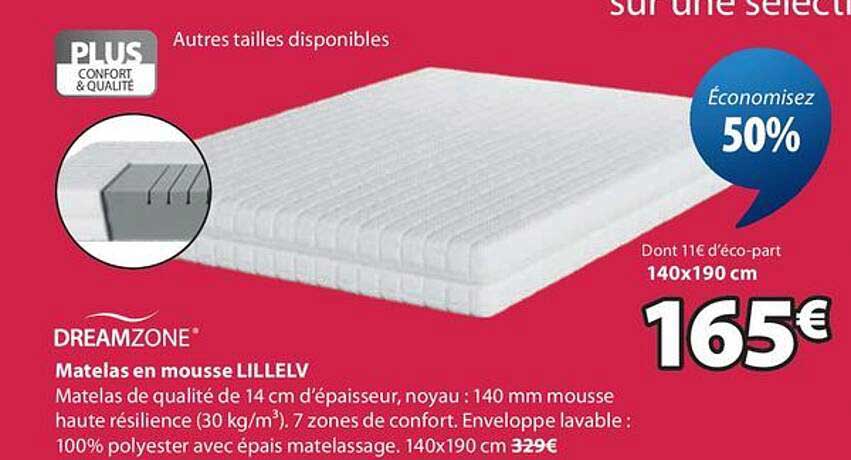 DREAMZONE - Matelas en mousse LILLELV