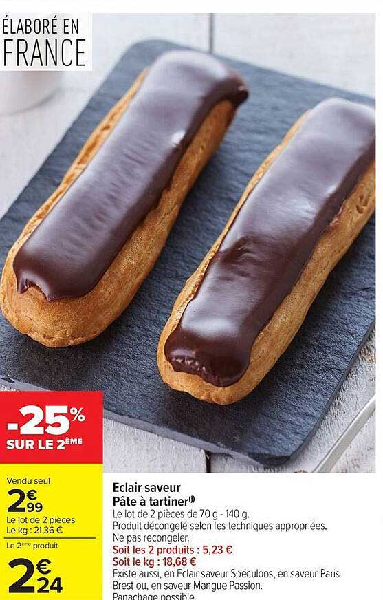 Eclair saveur Pâte à tartiner