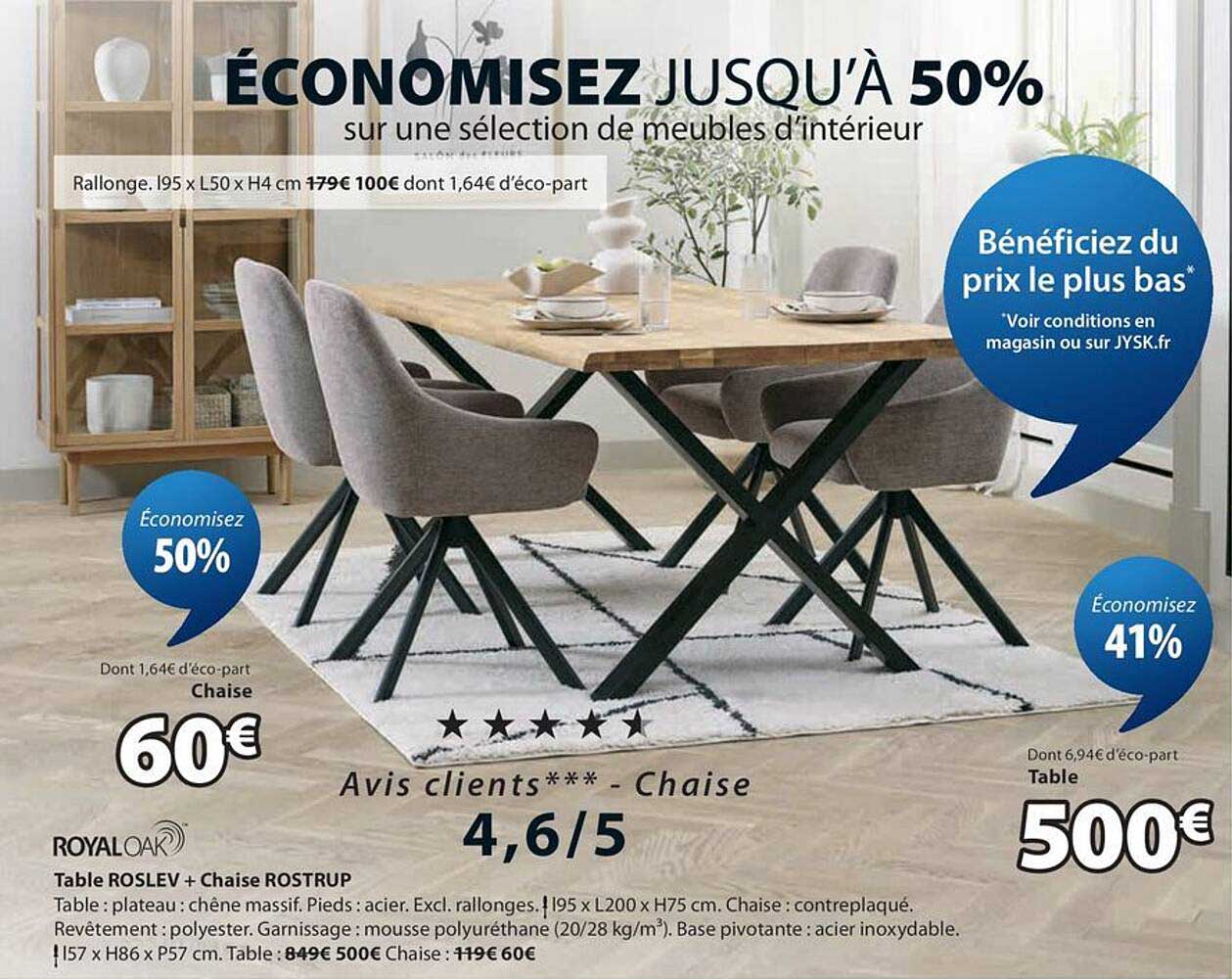 ÉCONOMISEZ JUSQU’À 50% sur une sélection de meubles d’intérieur