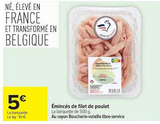 Émincés de filet de poulet