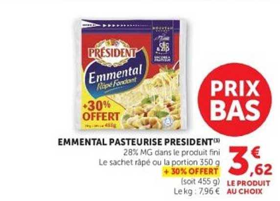 EMMENTAL PASTEURISE PRESIDENT