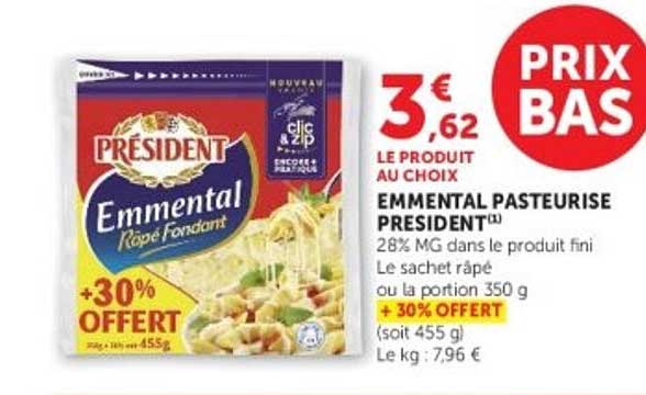 EMMENTAL PASTEURISE PRESIDENT
