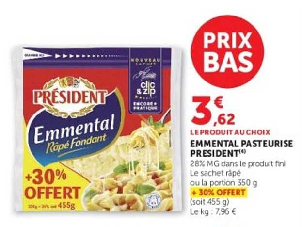 EMMENTAL PASTEURISE PRESIDENT(4)