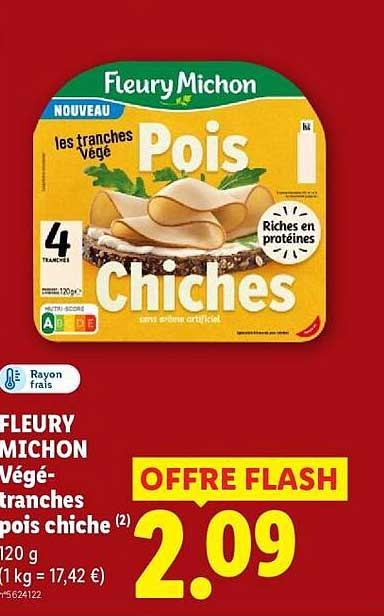 FLEURY MICHON Végé-tranches pois chiche (2) 120 g