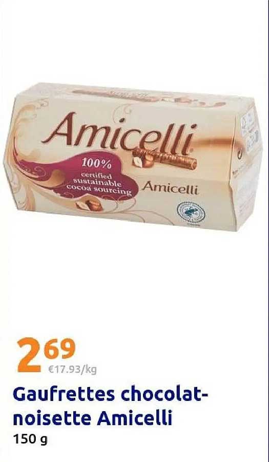 Gaufrettes chocolat-noisette Amicelli