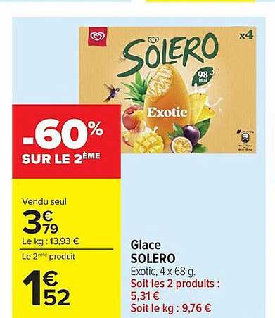 Glace SOLERO Exotic, 4 x 68 g