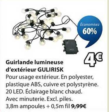 Guirlande lumineuse d’extérieur GULIRSK