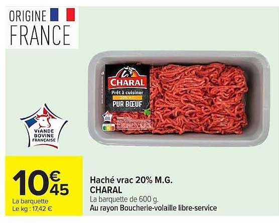 Haché vrac 20% M.G. CHARAL