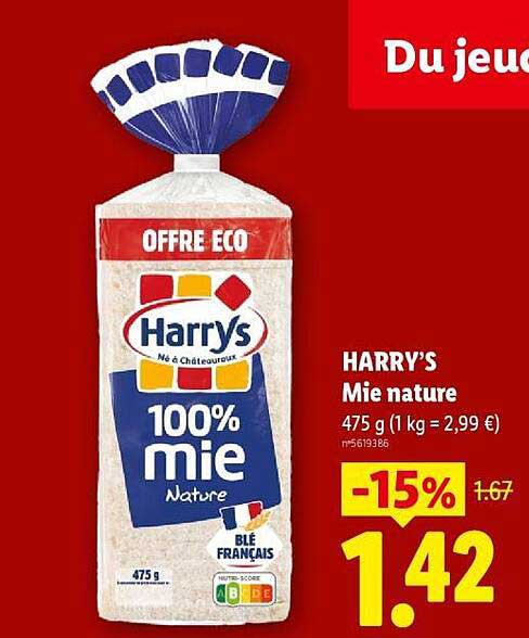 HARRY’S Mie nature 475 g (1 kg = 2,99 €)