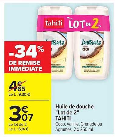 Huile de douche "Lot de 2" TAHITI