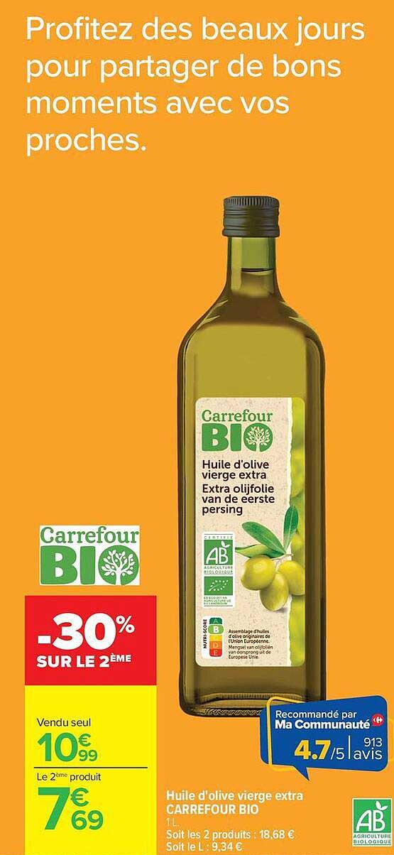 Huile d'olive vierge extra CARREFOUR BIO