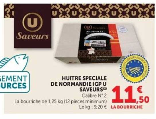 HUÎTRE SPECIALE DE NORMANDIE IGP U SAVEURS