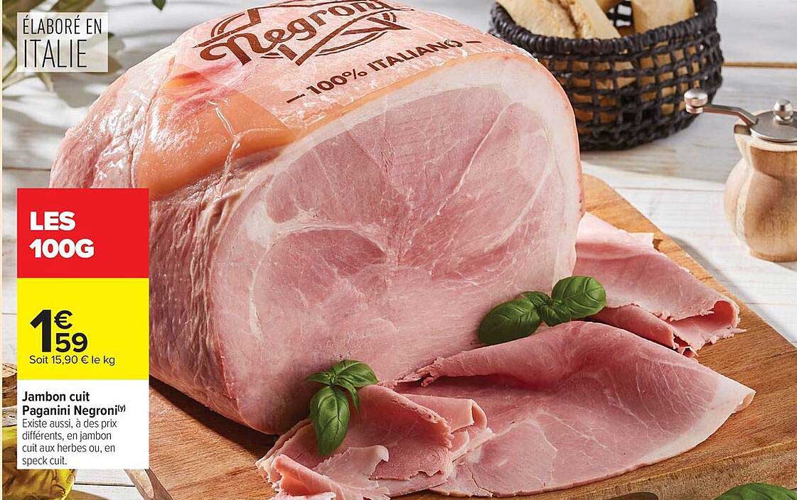 Jambon cuit Pagarini Negroni