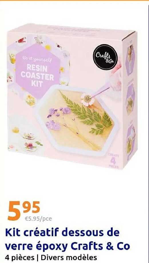Kit créatif dessous de verre époxy Crafts & Co