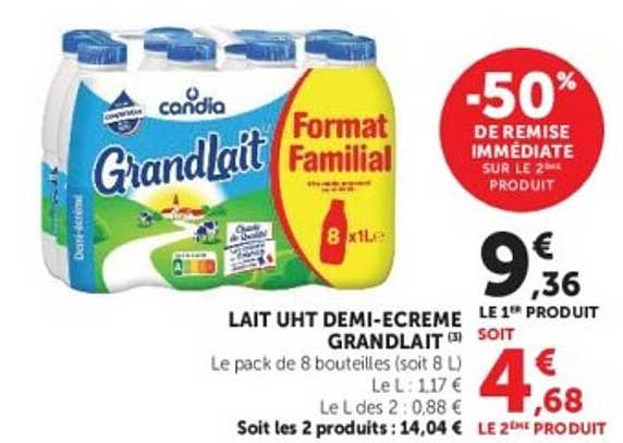 LAIT UHT DEMI-ECREME GRANDLAIT