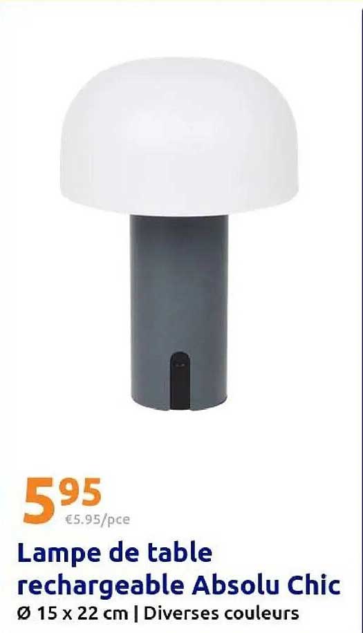 Lampe de table rechargeable Absolu Chic