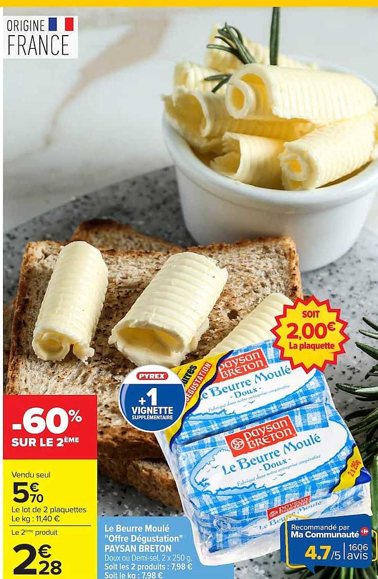 Le Beurre Moulé "Offre Dégustation" PAYSAN BRETON