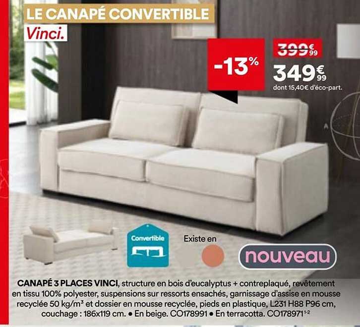 LE CANAPÉ CONVERTIBLE Vinci.