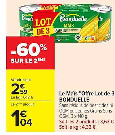 Le Maïs "Offre Lot de 3" BONDUELLE