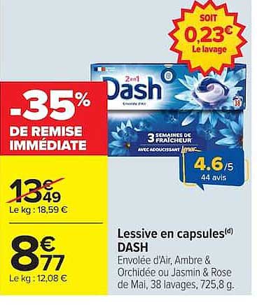 Lessive en capsules DASH