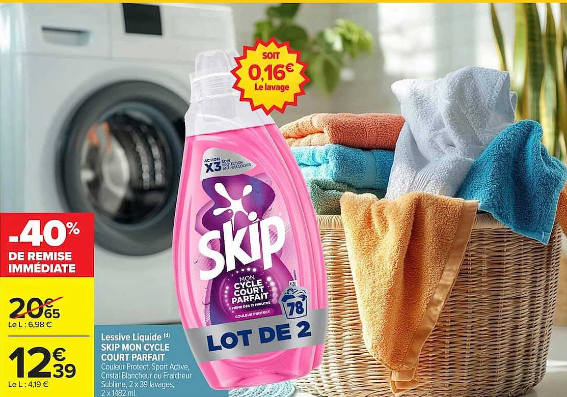 Lessive liquide SKIP MON CYCLE COURT PARFAIT
