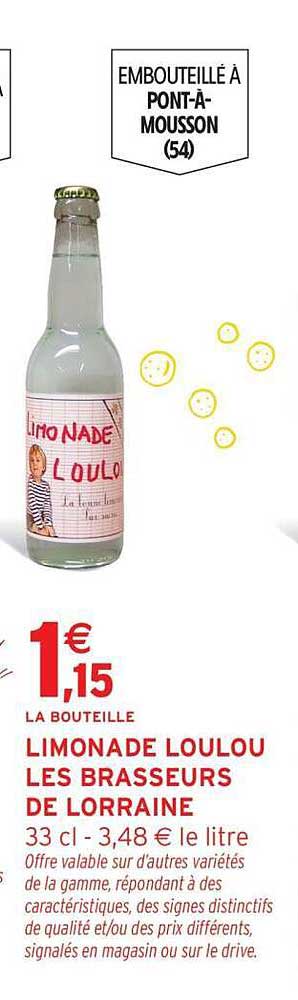 LIMONADE LOULOU LES BRASSEURS DE LORRAINE