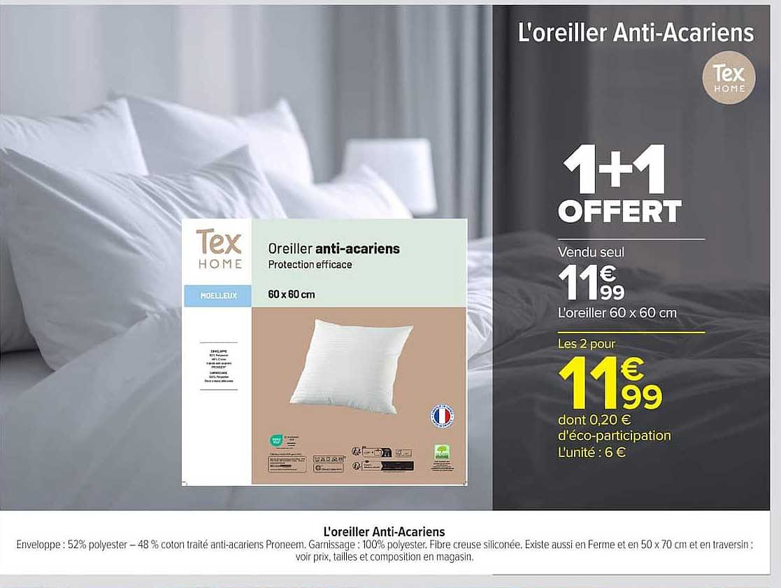 L'oreiller Anti-Acariens