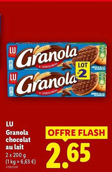 LU Granola chocolat au lait 2 x 200 g