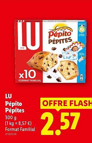 LU Pépito Pépites 300 g (1 kg = 8,57 €) Format Familial