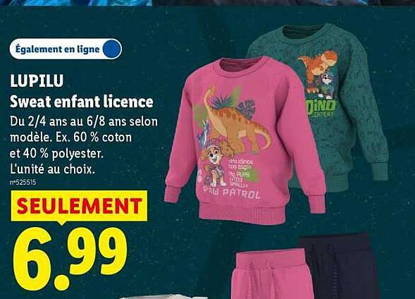 LUPILU Sweat enfant licence