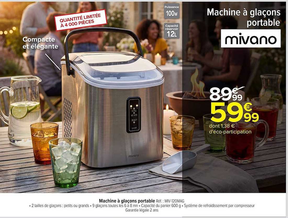 Machine à glaçons portable mivano