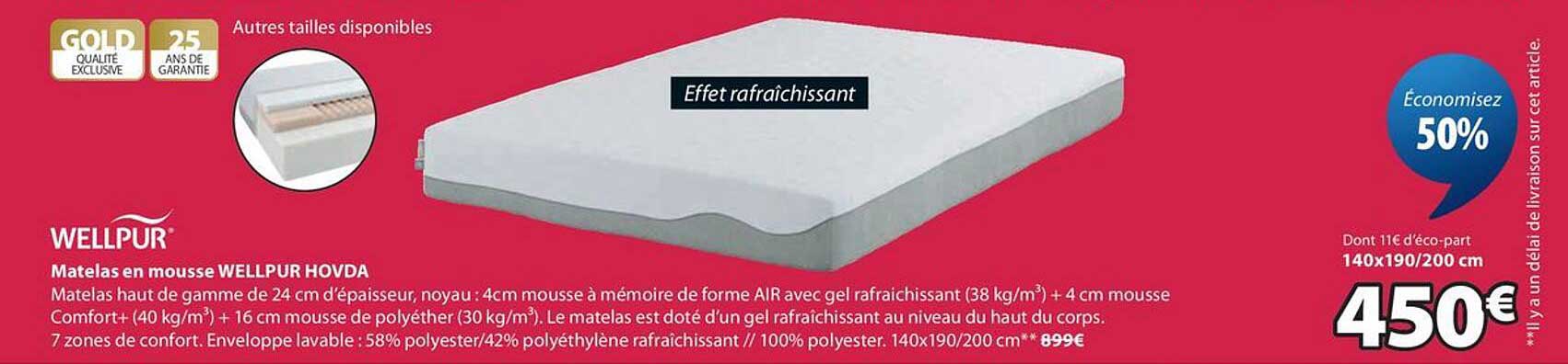 Matelas en mousse WELLPUR HOVDA