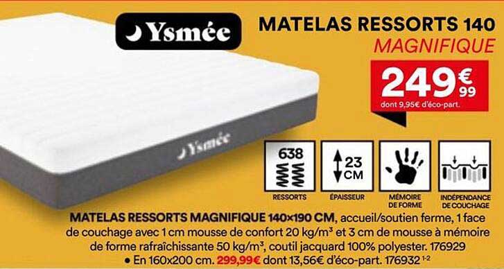 MATELAS RESSORTS 140 MAGNIFIQUE